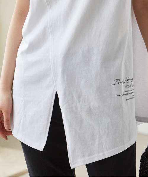 RANAN(ラナン)の「ロゴプリントアシメチュニックTシャツ(Tシャツ/カットソー・レディース・ホワイト系2/ホワイト系1/ブラック系2/ブラック系1・LL/L/M/3L)」の14枚目の写真