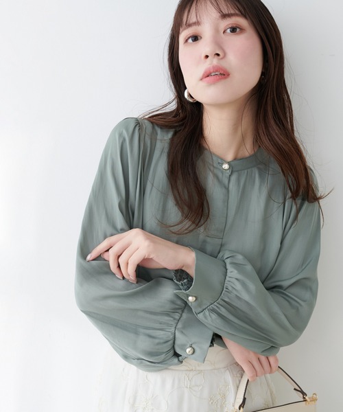 natural couture(ナチュラルクチュール)の「【ZOZO限定】肩タックギャザースリーブブラウス(シャツ/ブラウス・レディース・ピンクベージュ/カーキ/オフホワイト/グレー/チャコールグレー・FREE)」の12枚目の写真