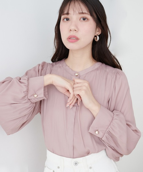 natural couture(ナチュラルクチュール)の「【ZOZO限定】肩タックギャザースリーブブラウス(シャツ/ブラウス・レディース・ピンクベージュ/カーキ/オフホワイト/グレー/チャコールグレー・FREE)」の8枚目の写真