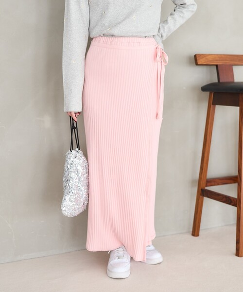 FREAK'S STORE（フリークスストア）の「アーミーリブ ラップ風スカート（スカート・レディース・キャメル/ピンク/チャコール・ﾌﾘ-）」の7枚目の写真