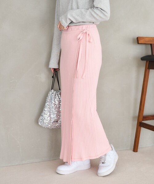 FREAK'S STORE（フリークスストア）の「アーミーリブ ラップ風スカート（スカート・レディース・キャメル/ピンク/チャコール・ﾌﾘ-）」の8枚目の写真