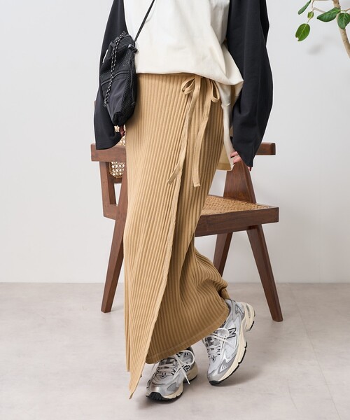 FREAK'S STORE（フリークスストア）の「アーミーリブ ラップ風スカート（スカート・レディース・キャメル/ピンク/チャコール・ﾌﾘ-）」の16枚目の写真
