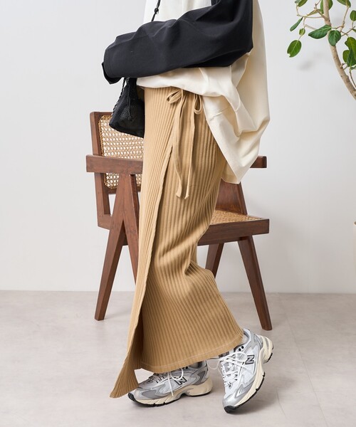 FREAK'S STORE（フリークスストア）の「アーミーリブ ラップ風スカート（スカート・レディース・キャメル/ピンク/チャコール・ﾌﾘ-）」の18枚目の写真