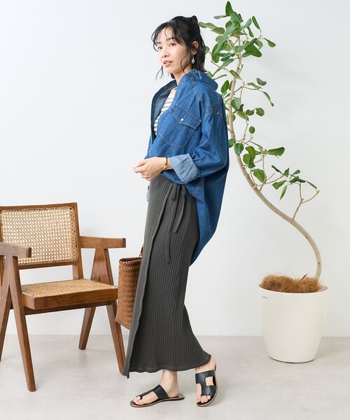 FREAK'S STORE（フリークスストア）の「アーミーリブ ラップ風スカート（スカート・レディース・キャメル/ピンク/チャコール・ﾌﾘ-）」の21枚目の写真