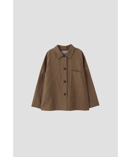 MARGARET HOWELL(マーガレットハウエル)の「YARN DYE WOOL LINEN(ブルゾン・レディース・ブラウン/ダークブルー・1/2)」の10枚目の写真