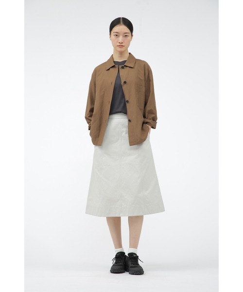 MARGARET HOWELL(マーガレットハウエル)の「YARN DYE WOOL LINEN(ブルゾン・レディース・ブラウン/ダークブルー・1/2)」の9枚目の写真