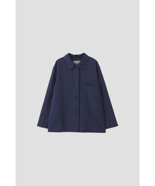 MARGARET HOWELL(マーガレットハウエル)の「YARN DYE WOOL LINEN(ブルゾン・レディース・ブラウン/ダークブルー・1/2)」の7枚目の写真
