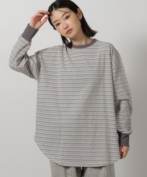 LAKOLE(ラコレ)の「ラウンドBIG長袖T / 319091(Tシャツ/カットソー・レディース・その他2/チャコール/その他1/アイボリー・FREE)」の6枚目の写真