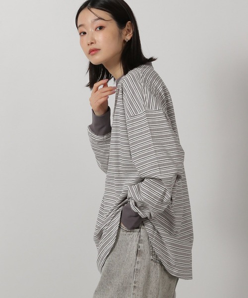 LAKOLE(ラコレ)の「ラウンドBIG長袖T / 319091(Tシャツ/カットソー・レディース・その他2/チャコール/その他1/アイボリー・FREE)」の7枚目の写真