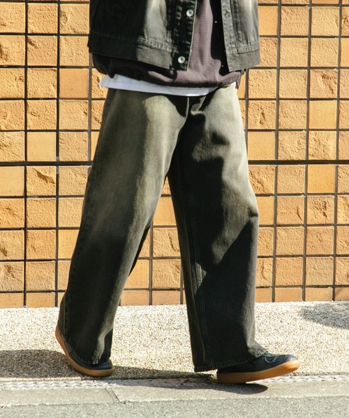 SENSE OF PLACE by URBAN RESEARCH（センスオブプレイスバイアーバンリサーチ）の「『ユニセックス』『セットアップ対応』ヴィンテージライクデニムワイドパンツ（デニムパンツ・メンズ・インディゴブルー/ブラック・MEDIUM/LARGE）」の6枚目の写真