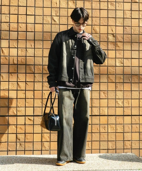 SENSE OF PLACE by URBAN RESEARCH（センスオブプレイスバイアーバンリサーチ）の「『ユニセックス』『セットアップ対応』ヴィンテージライクデニムワイドパンツ（デニムパンツ・メンズ・インディゴブルー/ブラック・MEDIUM/LARGE）」の9枚目の写真