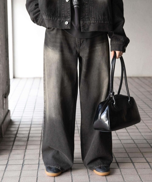 SENSE OF PLACE by URBAN RESEARCH（センスオブプレイスバイアーバンリサーチ）の「『ユニセックス』『セットアップ対応』ヴィンテージライクデニムワイドパンツ（デニムパンツ・メンズ・インディゴブルー/ブラック・MEDIUM/LARGE）」の10枚目の写真