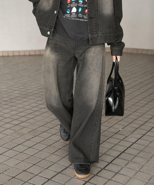 SENSE OF PLACE by URBAN RESEARCH（センスオブプレイスバイアーバンリサーチ）の「『ユニセックス』『セットアップ対応』ヴィンテージライクデニムワイドパンツ（デニムパンツ・メンズ・インディゴブルー/ブラック・MEDIUM/LARGE）」の11枚目の写真