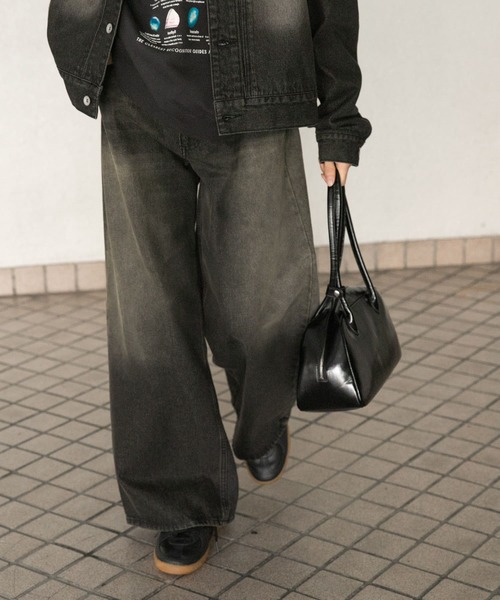 SENSE OF PLACE by URBAN RESEARCH（センスオブプレイスバイアーバンリサーチ）の「『ユニセックス』『セットアップ対応』ヴィンテージライクデニムワイドパンツ（デニムパンツ・メンズ・インディゴブルー/ブラック・MEDIUM/LARGE）」の14枚目の写真