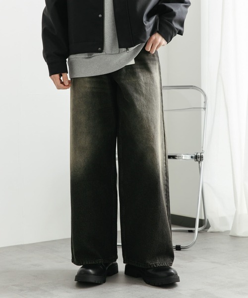 SENSE OF PLACE by URBAN RESEARCH（センスオブプレイスバイアーバンリサーチ）の「『ユニセックス』『セットアップ対応』ヴィンテージライクデニムワイドパンツ（デニムパンツ・メンズ・インディゴブルー/ブラック・MEDIUM/LARGE）」の18枚目の写真