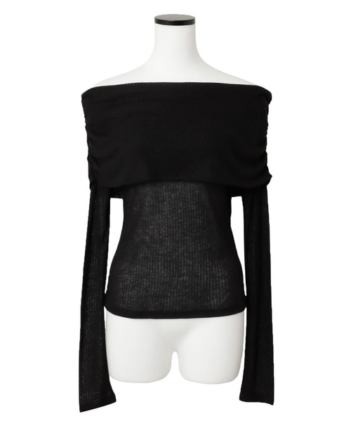 セール】オフショルダーシアートップス（Tシャツ/カットソー）｜andme