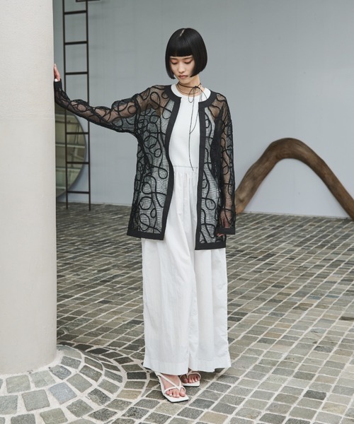 AIC.（エーアイシー）の「コード刺繍メッシュジャケット（その他アウター・レディース・アイボリー/ブラック・FREE）」の14枚目の写真