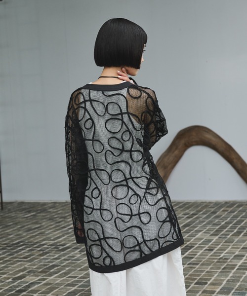 AIC.（エーアイシー）の「コード刺繍メッシュジャケット（その他アウター・レディース・アイボリー/ブラック・FREE）」の9枚目の写真