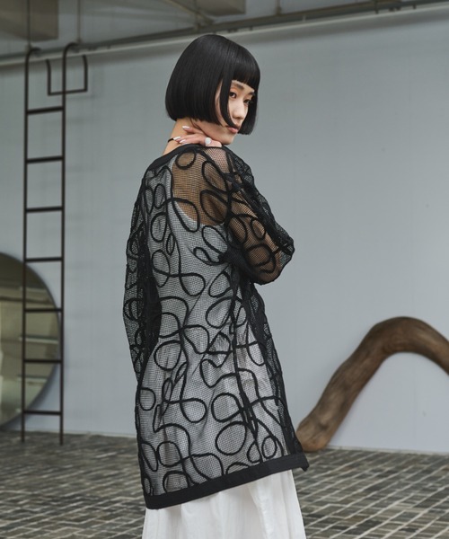 AIC.（エーアイシー）の「コード刺繍メッシュジャケット（その他アウター・レディース・アイボリー/ブラック・FREE）」の10枚目の写真