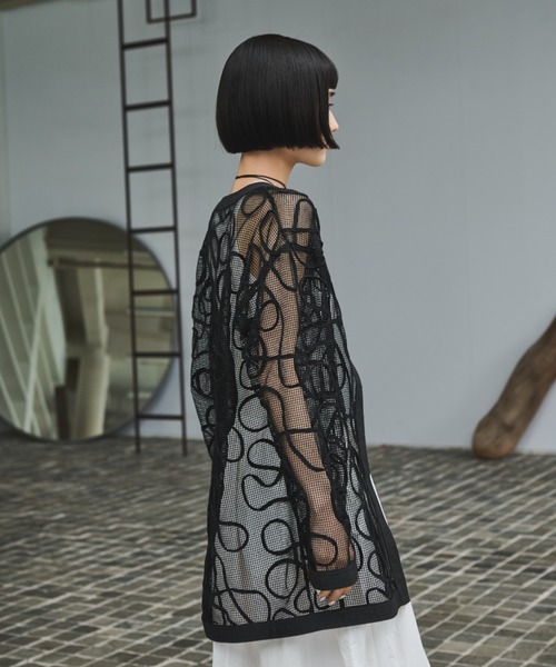 AIC.（エーアイシー）の「コード刺繍メッシュジャケット（その他アウター・レディース・アイボリー/ブラック・FREE）」の8枚目の写真