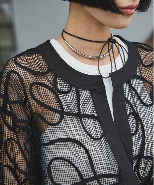 AIC.（エーアイシー）の「コード刺繍メッシュジャケット（その他アウター・レディース・アイボリー/ブラック・FREE）」の11枚目の写真