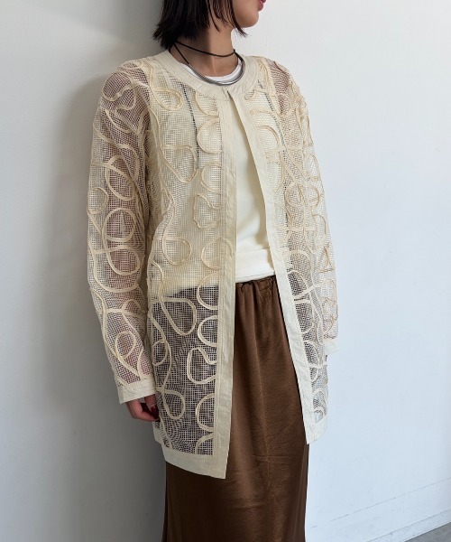 AIC.（エーアイシー）の「コード刺繍メッシュジャケット（その他アウター・レディース・アイボリー/ブラック・FREE）」の9枚目の写真