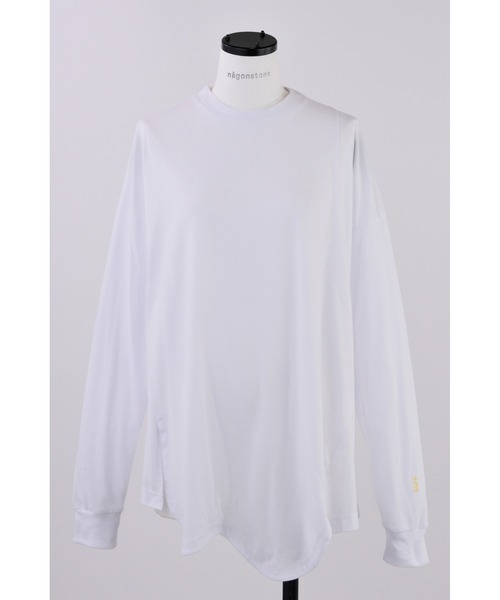nagonstans(ナゴンスタンス)の「Curve アシンメロンT(Tシャツ/カットソー・レディース・ホワイト/ライトイエロー/ライトカーキ・MEDIUM)」の1枚目の写真