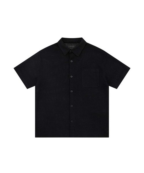 aimoha（アイモハ）の「【aimoha neo】Minimalist Plain Collar Shirt (SS)（シャツ/ブラウス・メンズ・ホワイト/ブラック・MEDIUM/LARGE/X-LARGE/XX-LARGE）」の2枚目の写真