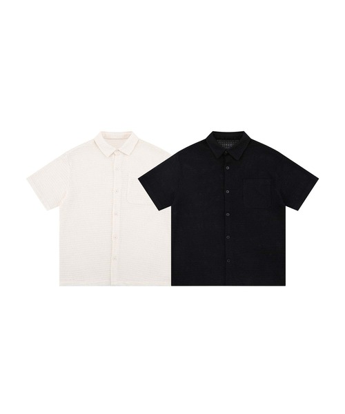 aimoha（アイモハ）の「【aimoha neo】Minimalist Plain Collar Shirt (SS)（シャツ/ブラウス・メンズ・ホワイト/ブラック・MEDIUM/LARGE/X-LARGE/XX-LARGE）」の3枚目の写真
