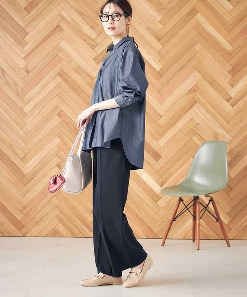 a.v.v(アーヴェヴェ)の「【イージーケア/ストレッチ】美ラクるイージーワイドパンツ(その他パンツ・レディース・ブラック/ネイビー/グレー/ブルー・40/38/36/42/34)」の14枚目の写真