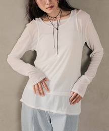 2set シアーリブ ロンT タンク トップスセット