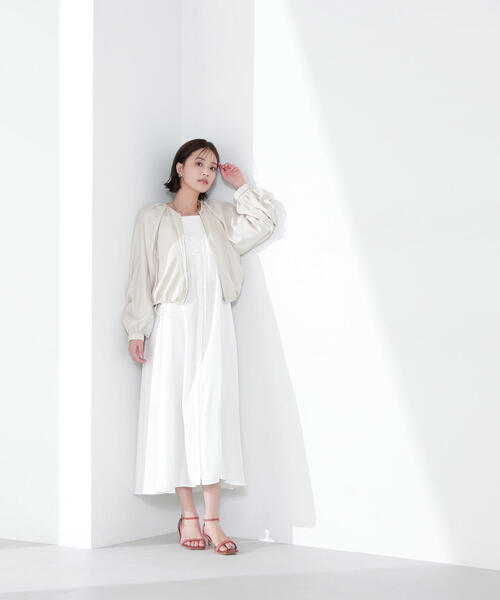 NATURAL BEAUTY BASIC（ナチュラルビューティーベーシック）の「◇【THINK NATURAL】シアークロップドブルゾン（ブルゾン・レディース・ベージュ/イエロー/ブラック/オフホワイト・MEDIUM/SMALL）」の17枚目の写真