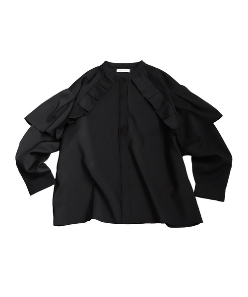 antiqua(アンティカ)の「フリルデザインシャツ(シャツ/ブラウス・レディース・ブラック/ホワイト・ONESIZE)」の8枚目の写真