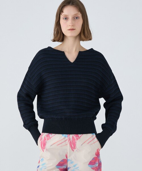 【セール/30%OFF】MACPHEE マカフィー ギマコットンキーネックプルオーバーニット 52-02204 レディース【SALE】【返品・交換不可】 MACPHEE マカフィー ギマコットンキーネックプルオーバーニット