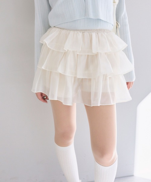 OLIVE des OLIVE(オリーブデオリーブ)の「ふりふりミニスカート(スカート・レディース・ブラック/ブラウン/オフホワイト/アイボリー・FREE)」の5枚目の写真