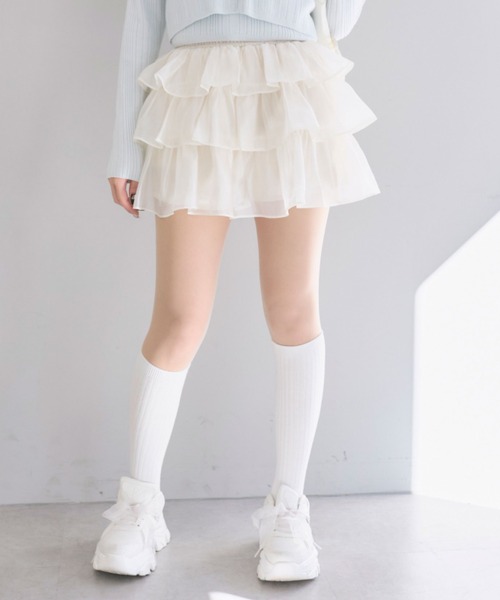 OLIVE des OLIVE(オリーブデオリーブ)の「ふりふりミニスカート(スカート・レディース・ブラック/ブラウン/オフホワイト/アイボリー・FREE)」の6枚目の写真