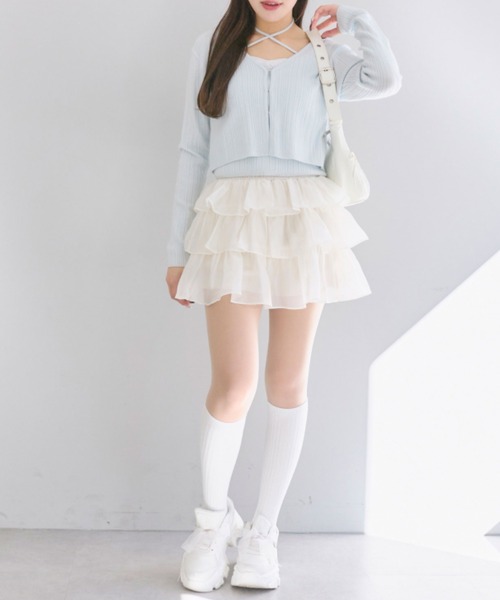 OLIVE des OLIVE(オリーブデオリーブ)の「ふりふりミニスカート(スカート・レディース・ブラック/ブラウン/オフホワイト/アイボリー・FREE)」の10枚目の写真