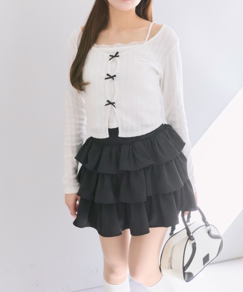 OLIVE des OLIVE(オリーブデオリーブ)の「ふりふりミニスカート(スカート・レディース・ブラック/ブラウン/オフホワイト/アイボリー・FREE)」の11枚目の写真