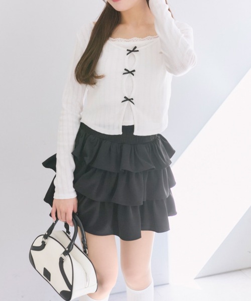 OLIVE des OLIVE(オリーブデオリーブ)の「ふりふりミニスカート(スカート・レディース・ブラック/ブラウン/オフホワイト/アイボリー・FREE)」の12枚目の写真