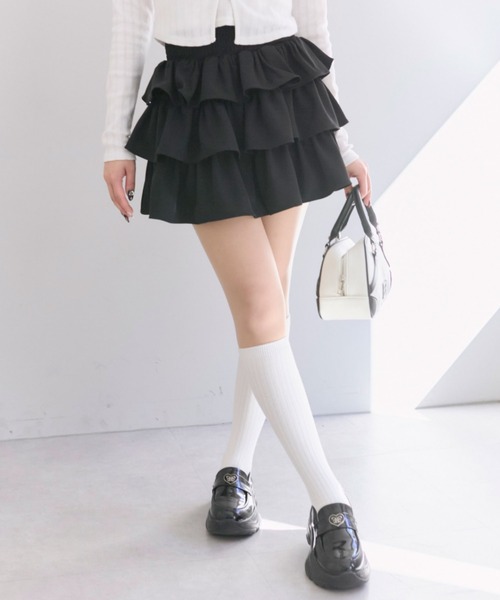 OLIVE des OLIVE(オリーブデオリーブ)の「ふりふりミニスカート(スカート・レディース・ブラック/ブラウン/オフホワイト/アイボリー・FREE)」の14枚目の写真