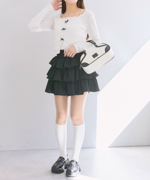 OLIVE des OLIVE(オリーブデオリーブ)の「ふりふりミニスカート(スカート・レディース・ブラック/ブラウン/オフホワイト/アイボリー・FREE)」の15枚目の写真