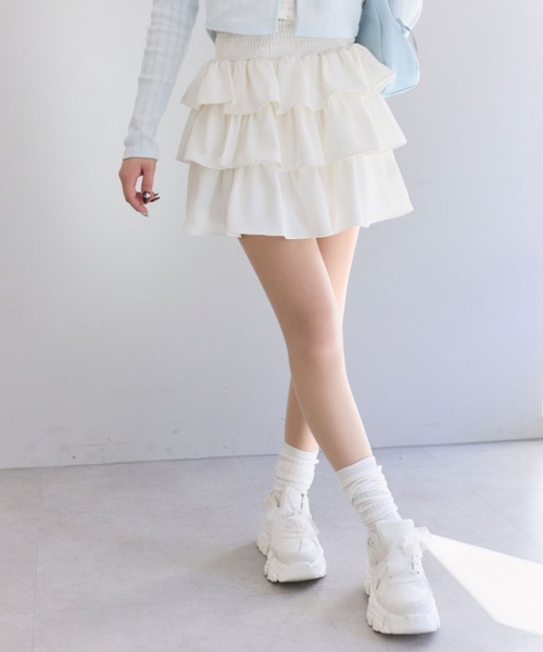 OLIVE des OLIVE(オリーブデオリーブ)の「ふりふりミニスカート(スカート・レディース・ブラック/ブラウン/オフホワイト/アイボリー・FREE)」の19枚目の写真