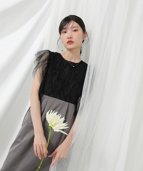 Kana(カナ)の「コード刺繍 フレアノースリーブ パーティー ドレス 結婚式 お呼ばれ オケージョン(ドレス・レディース・アイボリー/ブラック・M/S)」の20枚目の写真