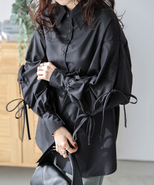 La-gemme(ラジェム)の「リボンスリーブシャツ(シャツ/ブラウス・レディース・ホワイト/ブラック・フリー)」の19枚目の写真