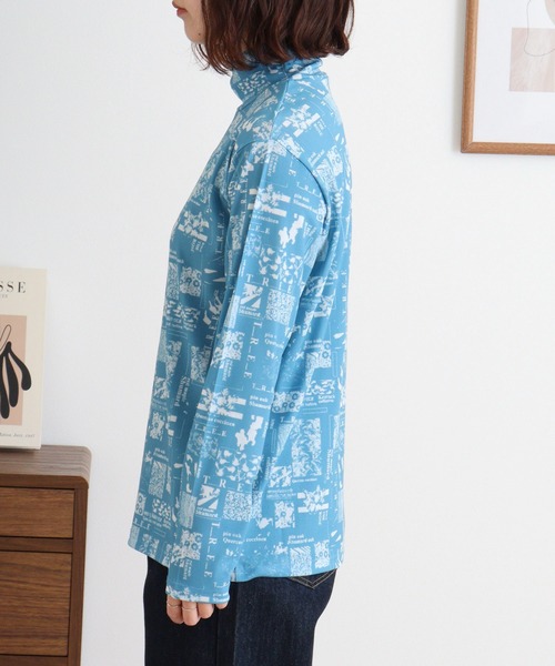 BRODIAEA(ブローディア)の「BRODIAEA ハイネックパワーネットトップス 転写プリント(Tシャツ/カットソー・レディース・ダークネイビー/ブルー/ライム・40)」の17枚目の写真
