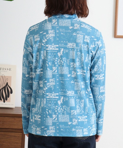 BRODIAEA(ブローディア)の「BRODIAEA ハイネックパワーネットトップス 転写プリント(Tシャツ/カットソー・レディース・ダークネイビー/ブルー/ライム・40)」の18枚目の写真