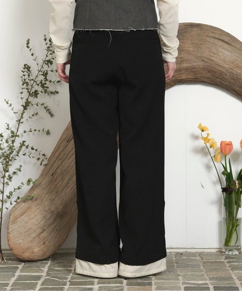 loin nuit(ロワンニュイ)の「double waist button pants / ダブルウエストボタンパンツ(スラックス・レディース・ブラック/カーキブラウン・FREE)」の21枚目の写真