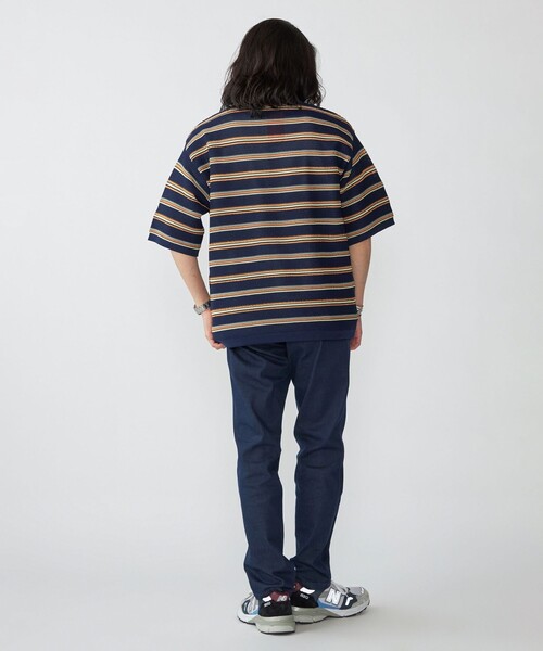 SHIPS(シップス)の「SHIPS:〈手洗い可能〉Amossa(R) メッシュ ボーダー ニット Tシャツ(ニット/セーター・メンズ・ホワイト/グリーン/ネイビー・SMALL/MEDIUM/LARGE/X-LARGE)」の9枚目の写真
