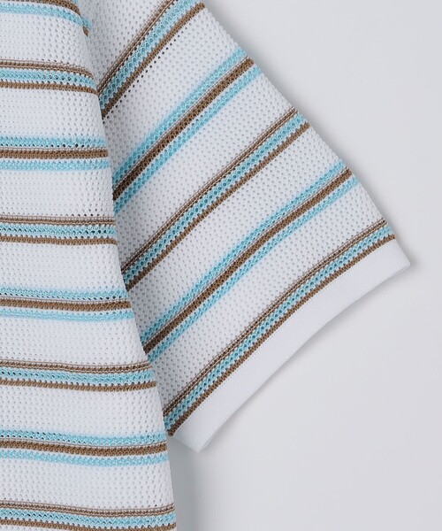 SHIPS(シップス)の「SHIPS:〈手洗い可能〉Amossa(R) メッシュ ボーダー ニット Tシャツ(ニット/セーター・メンズ・ホワイト/グリーン/ネイビー・SMALL/MEDIUM/LARGE/X-LARGE)」の20枚目の写真
