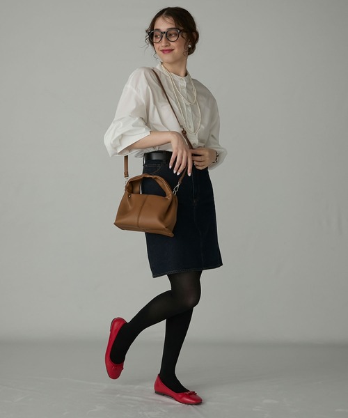 BONLECILL Marche(ボンルシールマルシェ)の「【BONLECILL Marche】2wayタックデザインワンハンドルバッグ/ショルダーバッグ(ハンドバッグ・レディース・ブラック/グレイッシュベージュ/キャメル・FREE)」の17枚目の写真